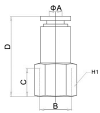 Compact Female Straight One Touch Fittings,  Compact Push To Connect Fitting, Miniature Pneumatic Fittings, Air Fittings, one touch tube fittings, Pneumatic Fitting, Nickel Plated Brass Push in Fittings